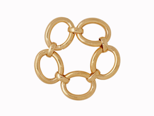 14k yellow gold open oval link bracelet