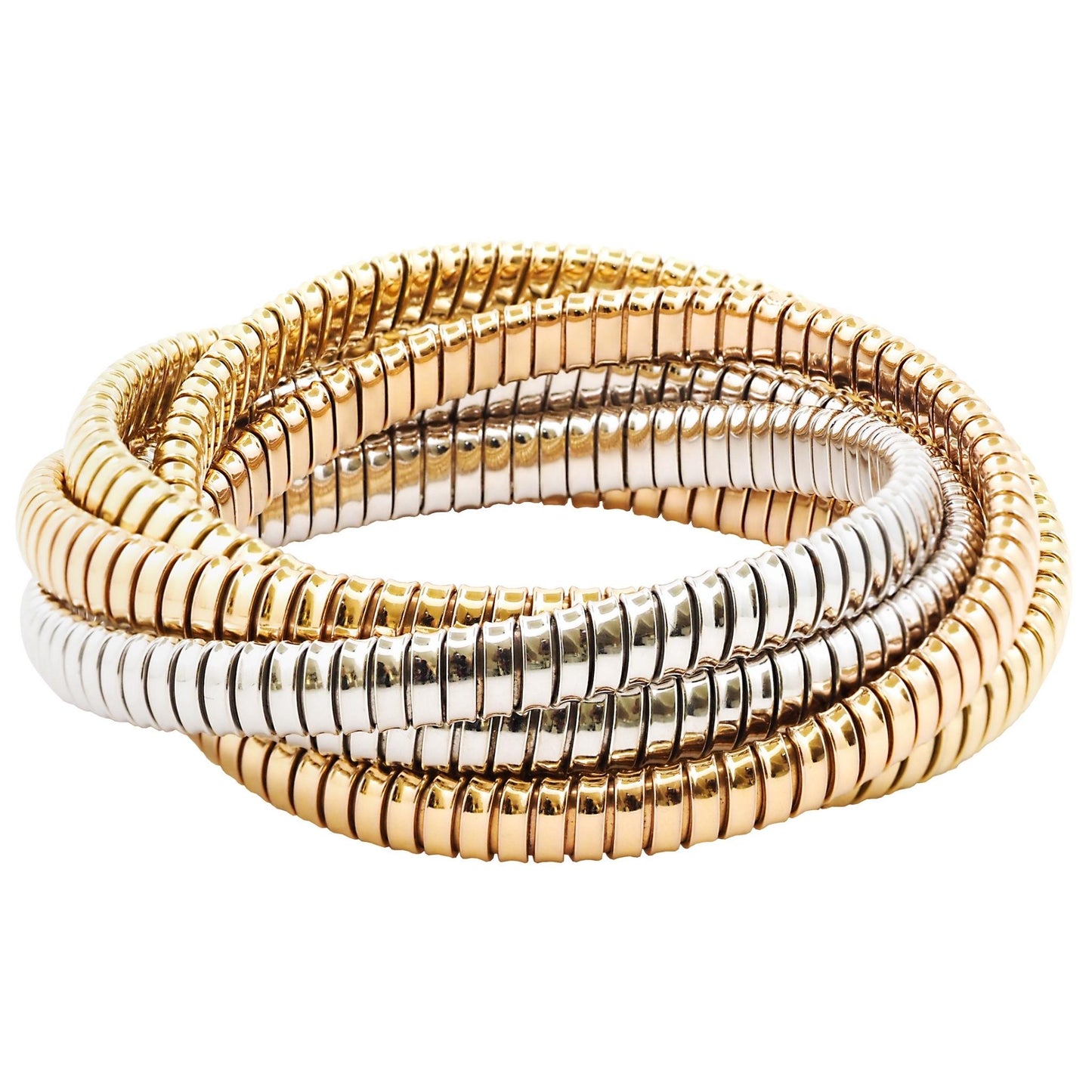 Tri color 6 piece interlocking Tubogas bracelet