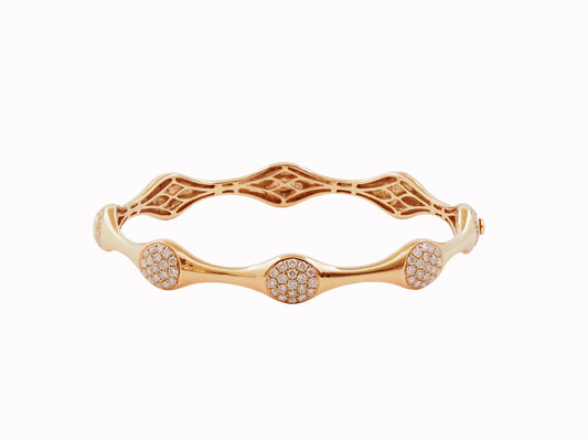 Rose Gold & Pave Diamond Bangle Bracelet