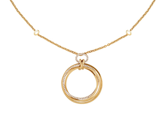 18k yellow gold necklace with 4 circle pendant