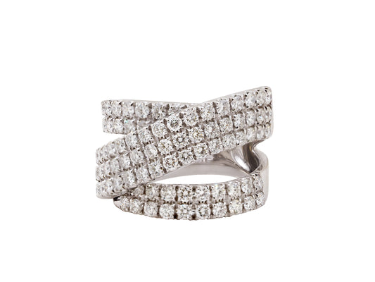 18k white gold diamond Italian ring
