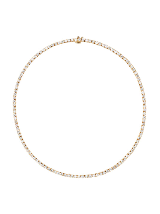 Tennis necklace, 18k yellow gold