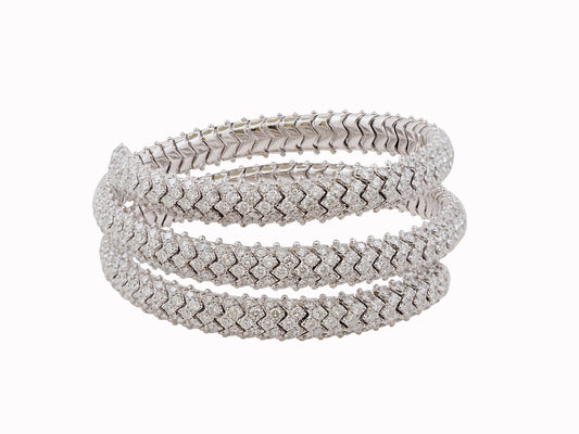 18k white gold triple wrap Diamond bracelet