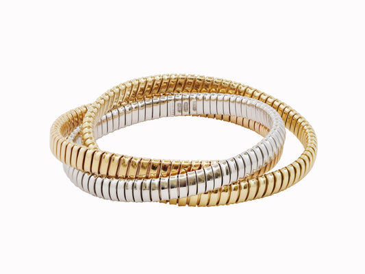 Tri-color 3 piece interlocking Tubogas bracelet.