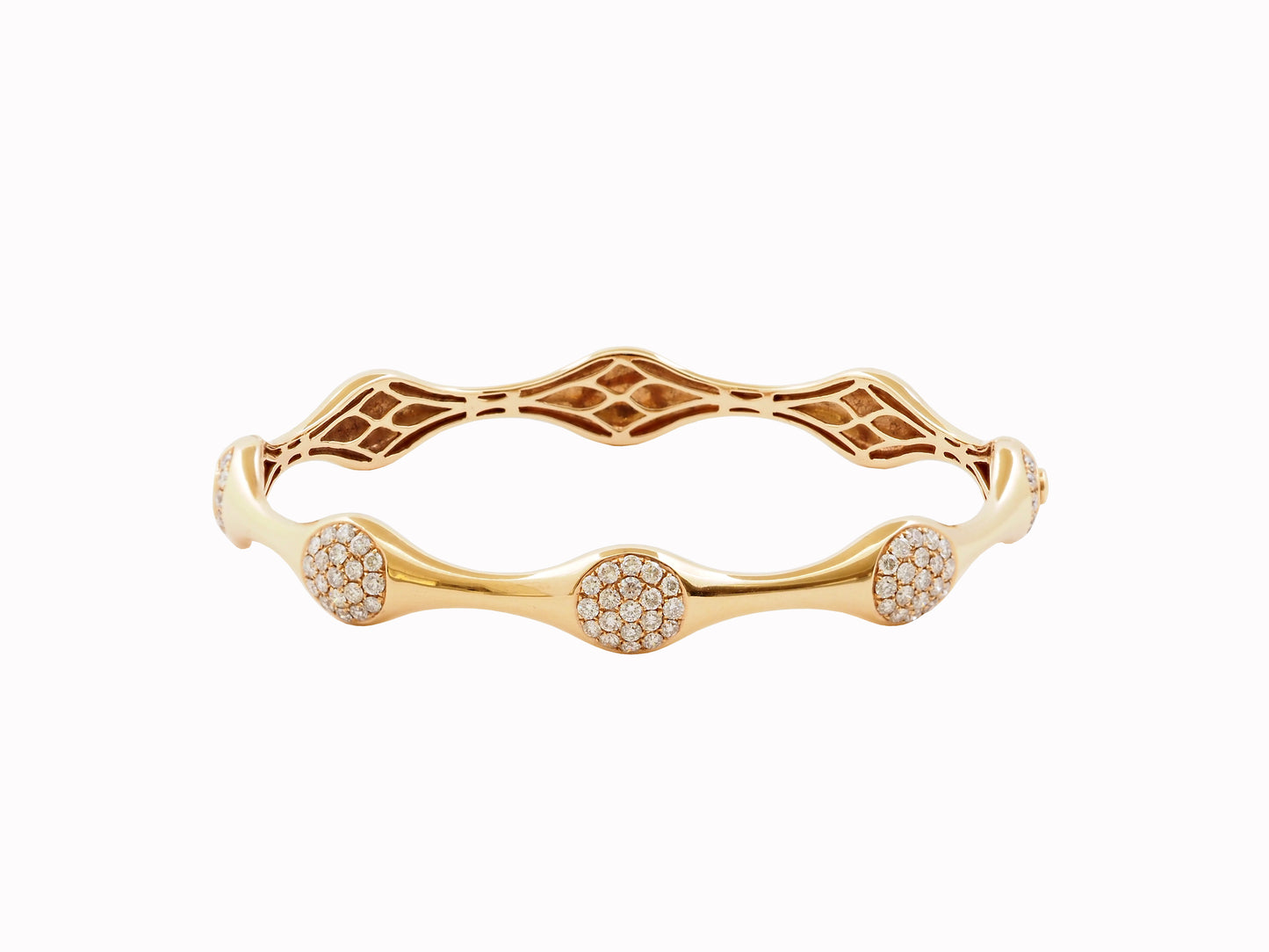 Yellow Gold & Pave Diamond Bangle Bracelet