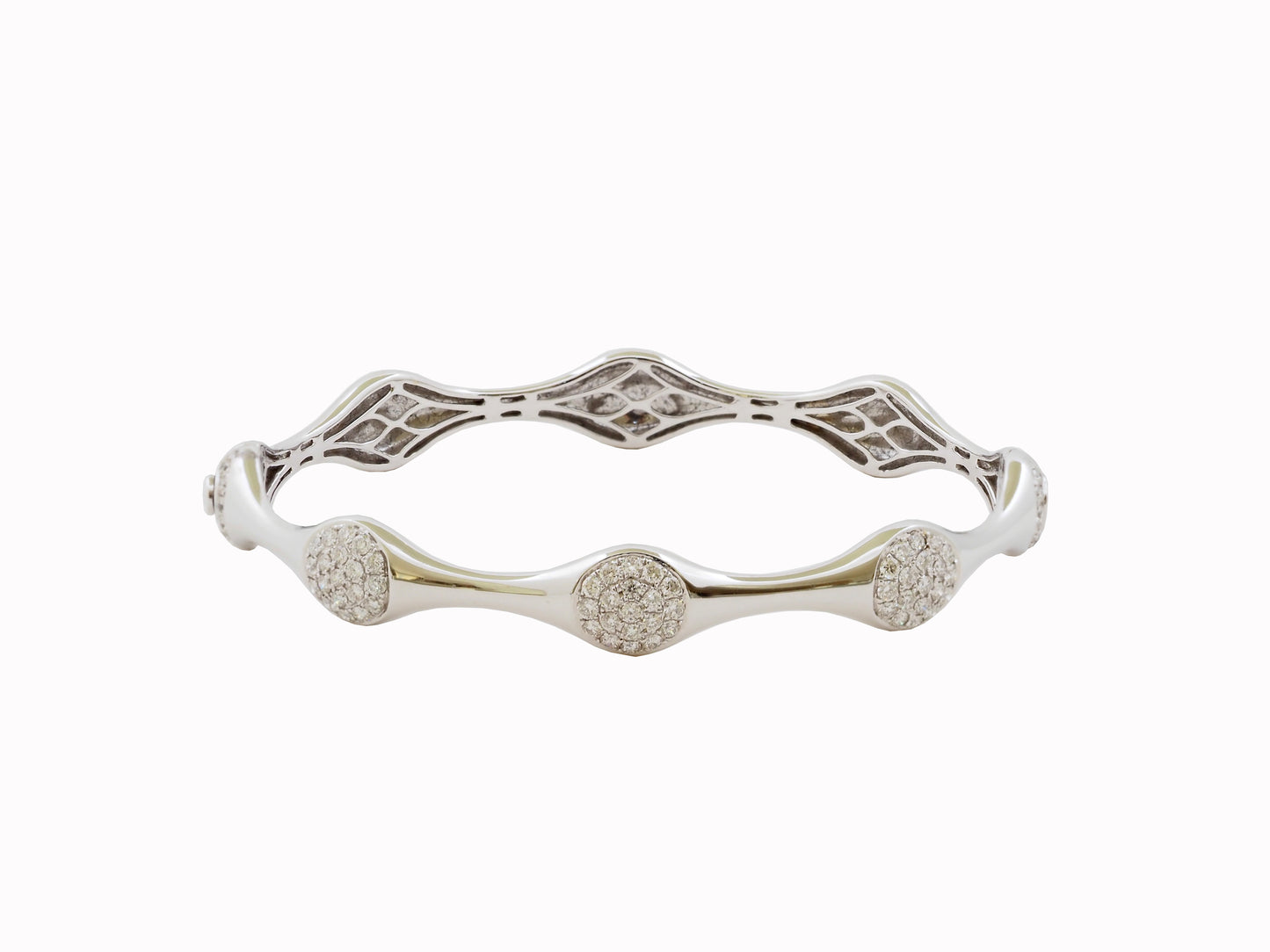 White Gold & Pave Diamond Bangle Bracelet