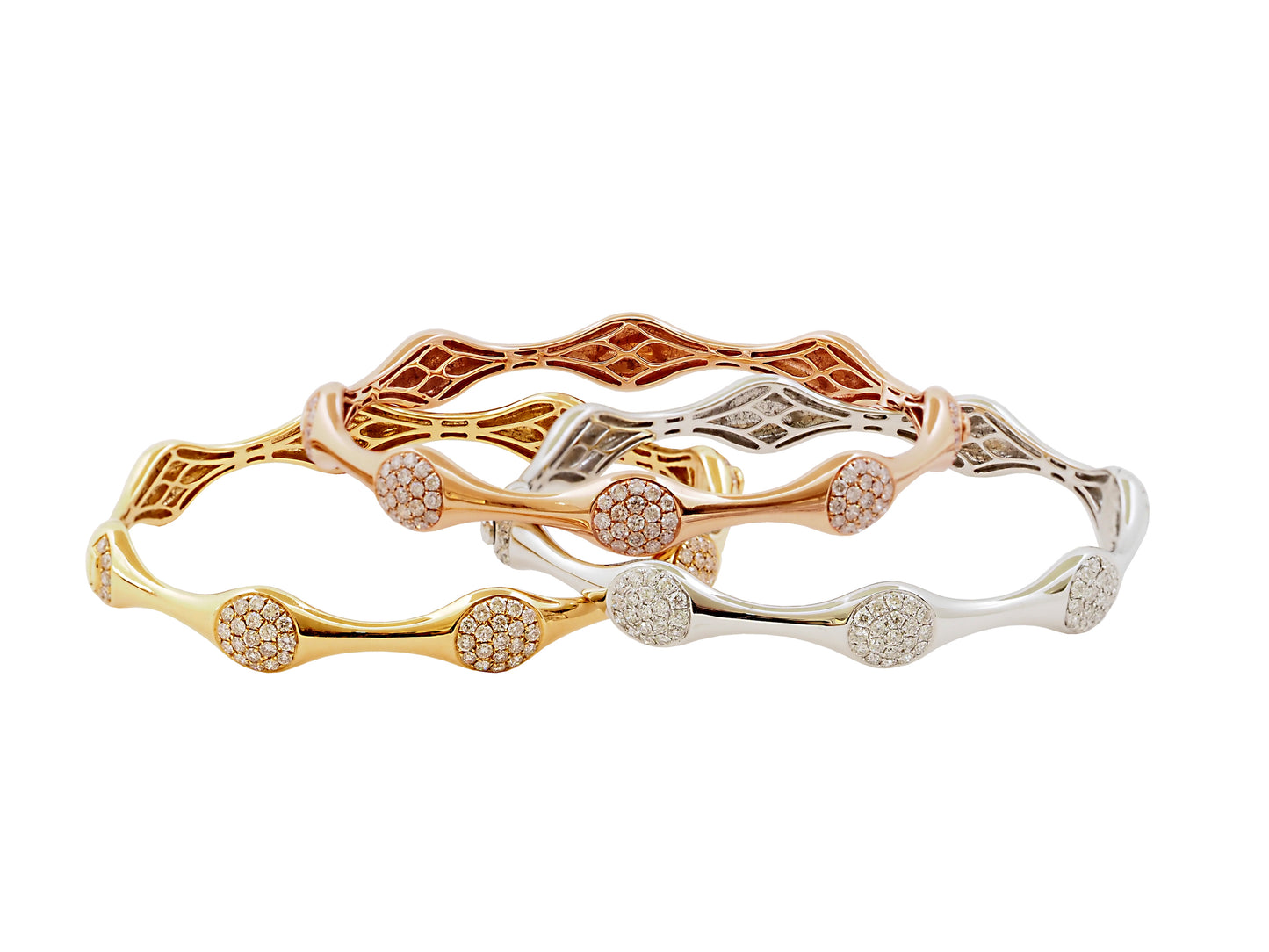 Yellow Gold & Pave Diamond Bangle Bracelet