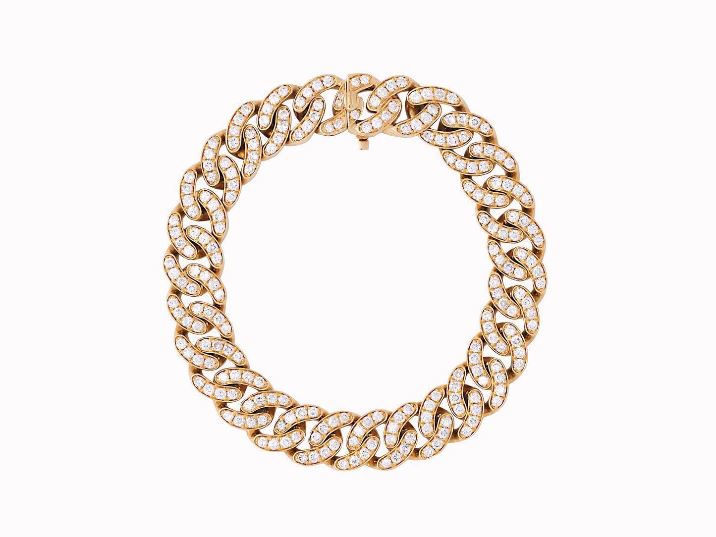 18k yellow gold with white brilliant diamond link bracelet