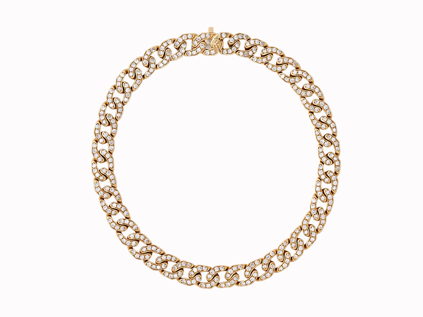 18k yellow gold with white brilliant diamond link bracelet