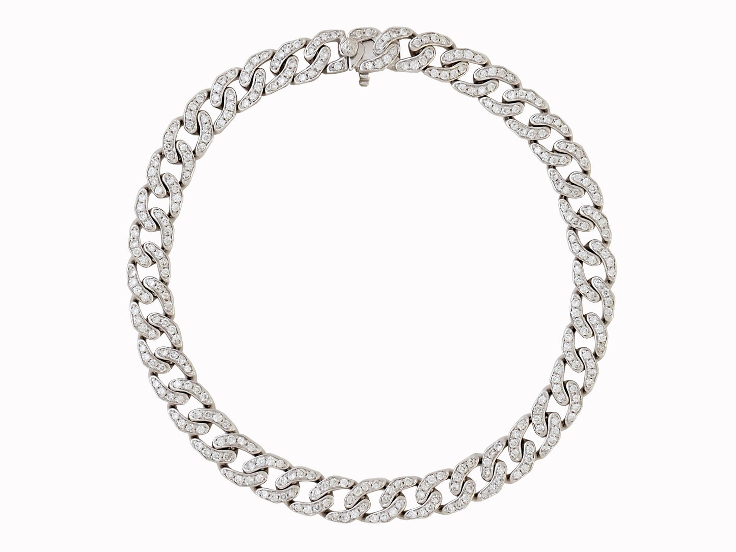 18k white gold with white brilliant diamond link bracelet