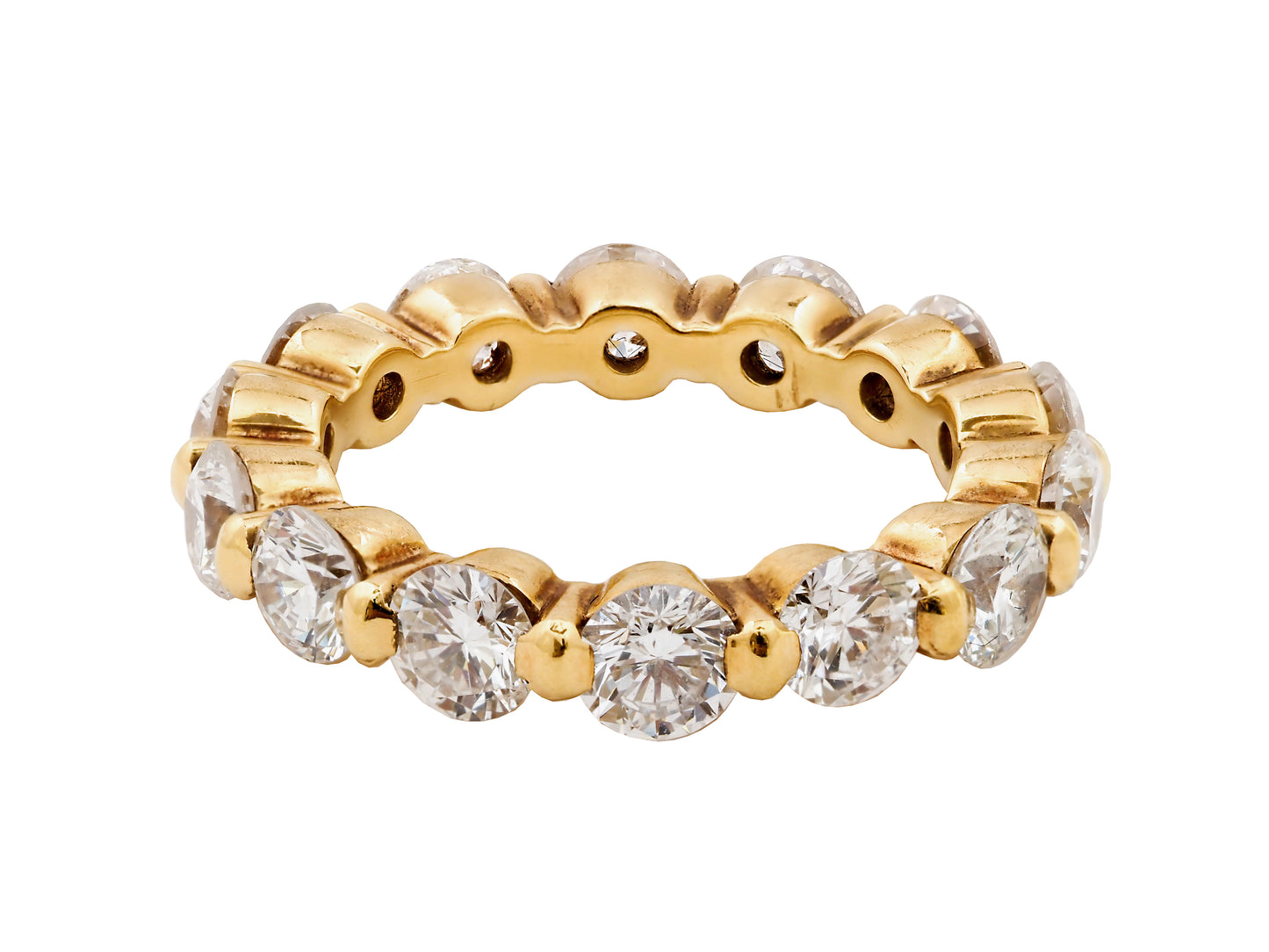 18k yellow gold round brilliant cut eternity band