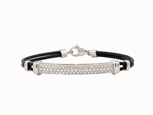 White Pave Diamond Italian Bracelet