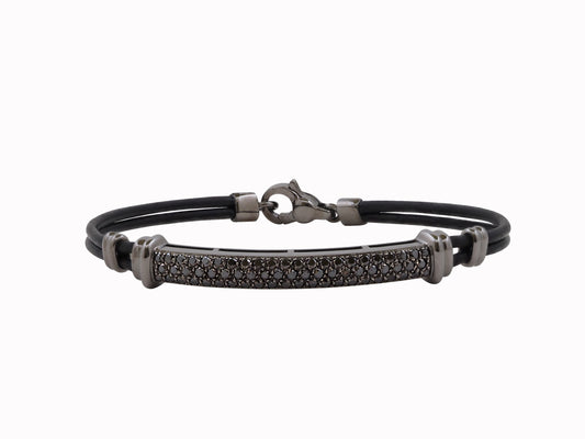 Black Pave Diamond Italian Bracelet